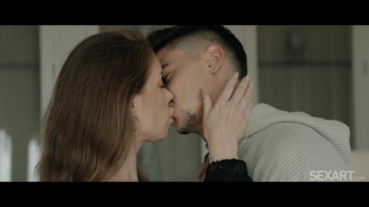 Превью Брюнетка в чулках красиво извивается на стояке приятеля № 19042