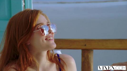 Превью Рыженькая сосет член парня и трахается с ним раком на кровати № 424